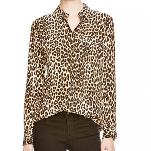 Equipment - Leopard Printed Silk Shirt - Size L